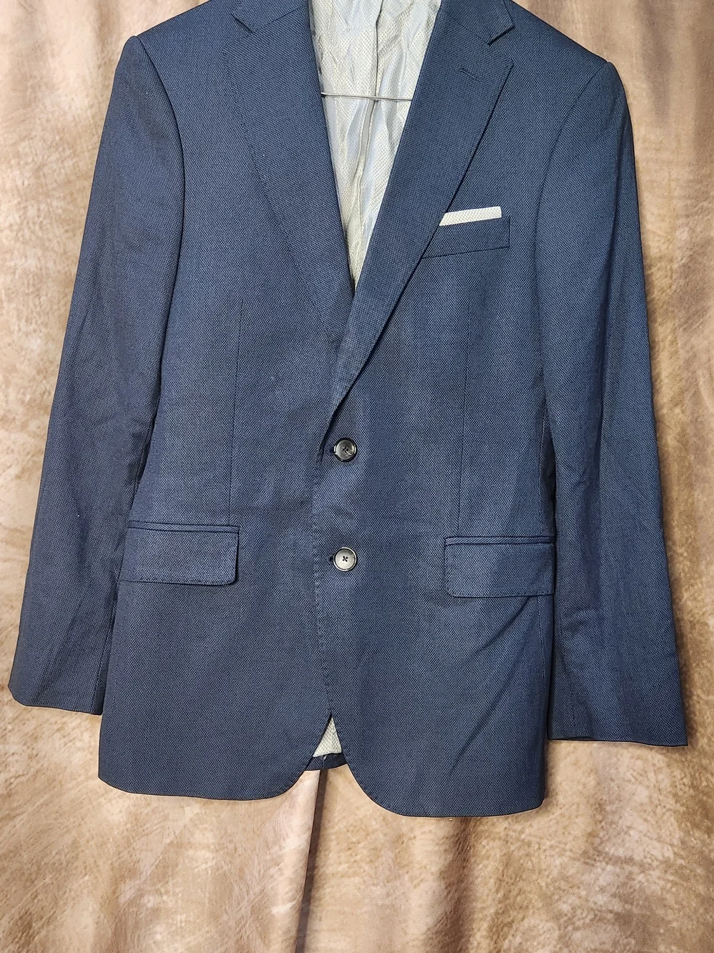 ZARA MAN Slim Fit Suit – Blue Textured – Blazer & Pants Set – EU 50 / US 40 - Picture 1 of 14